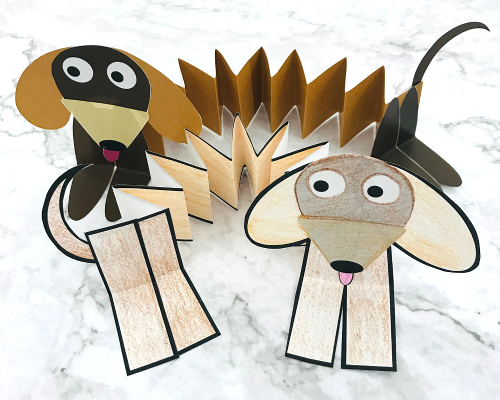 Make your own Paper Slinky Dog!