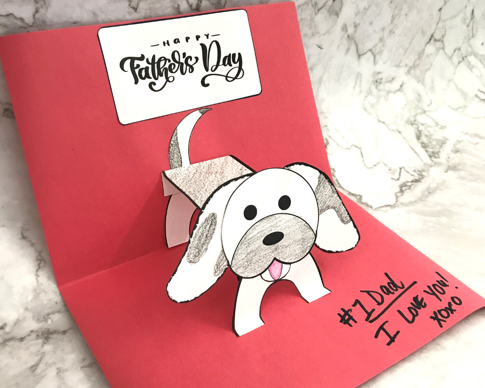 Pop-Up Pup Father's Day Card