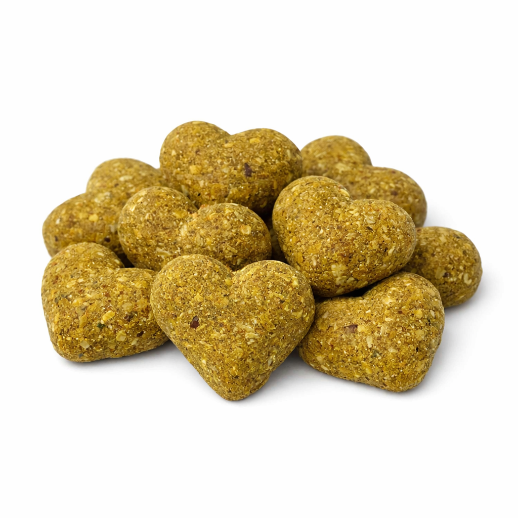 Heart-shaped pet treats