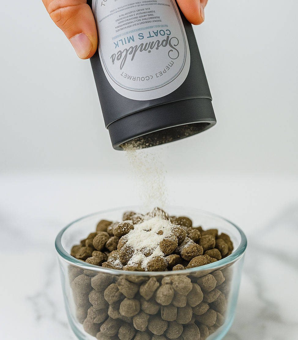 Sprinkling_Goat_Milk_on_Kibble