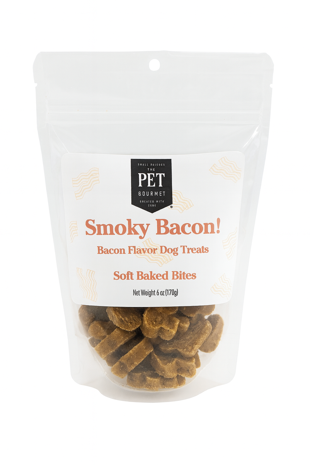 Bag of smoky bacon dog treats